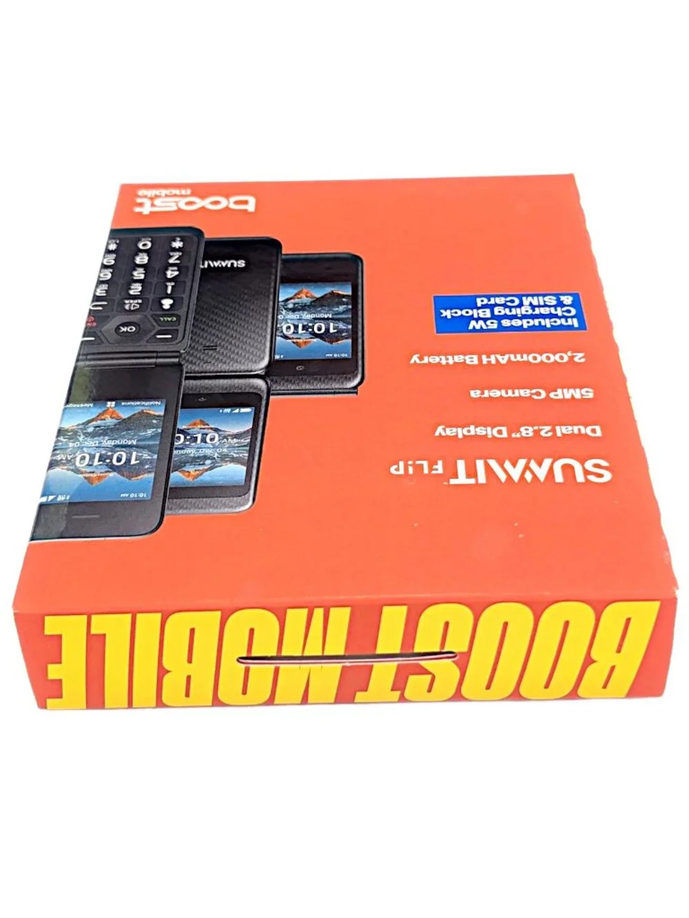 Boost Mobile Prepaid Summit Flip Phone Black 8GB 5MP 2.8” New - Locked to Boost